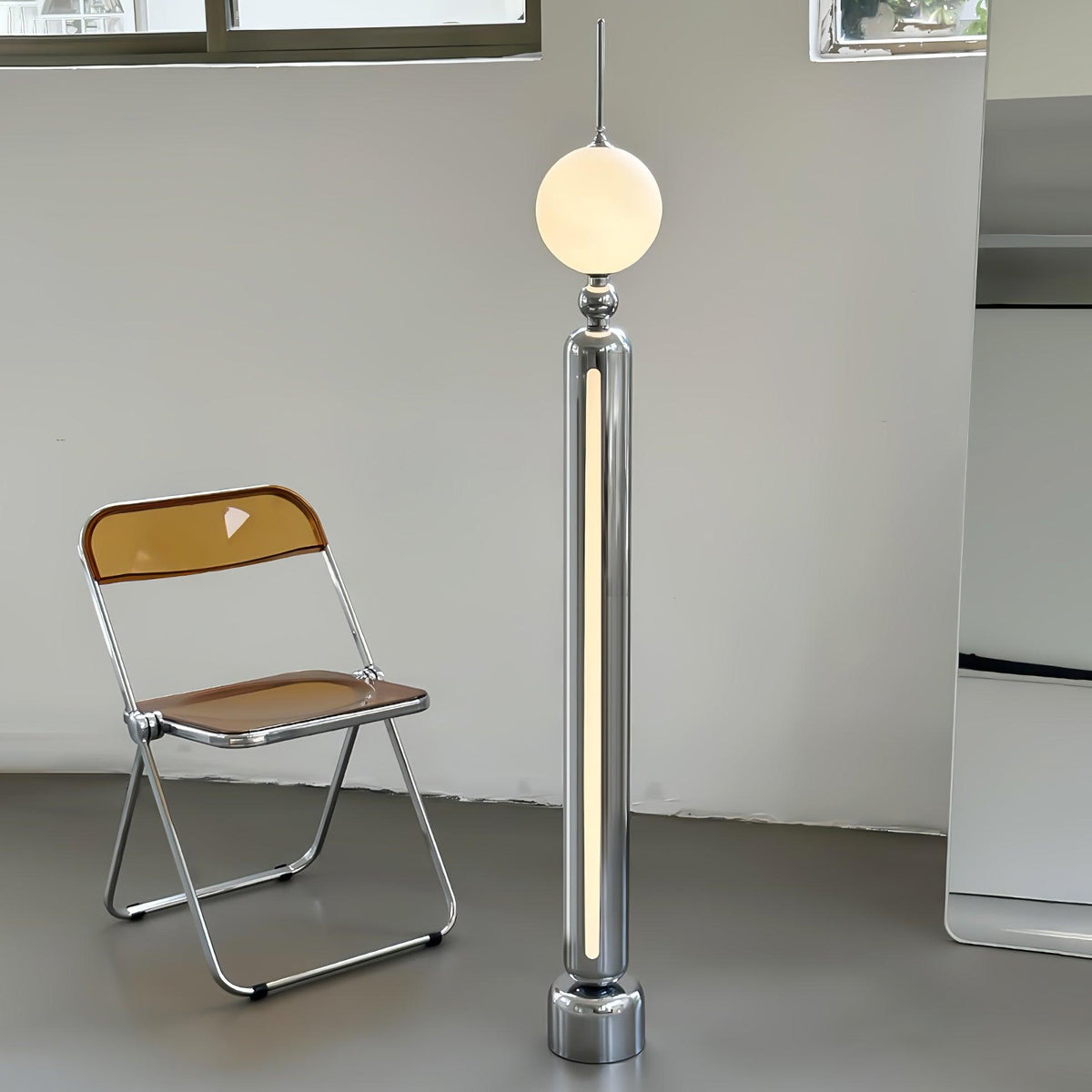 Ardinielle futuristische Stehleuchte aus Edelstahl