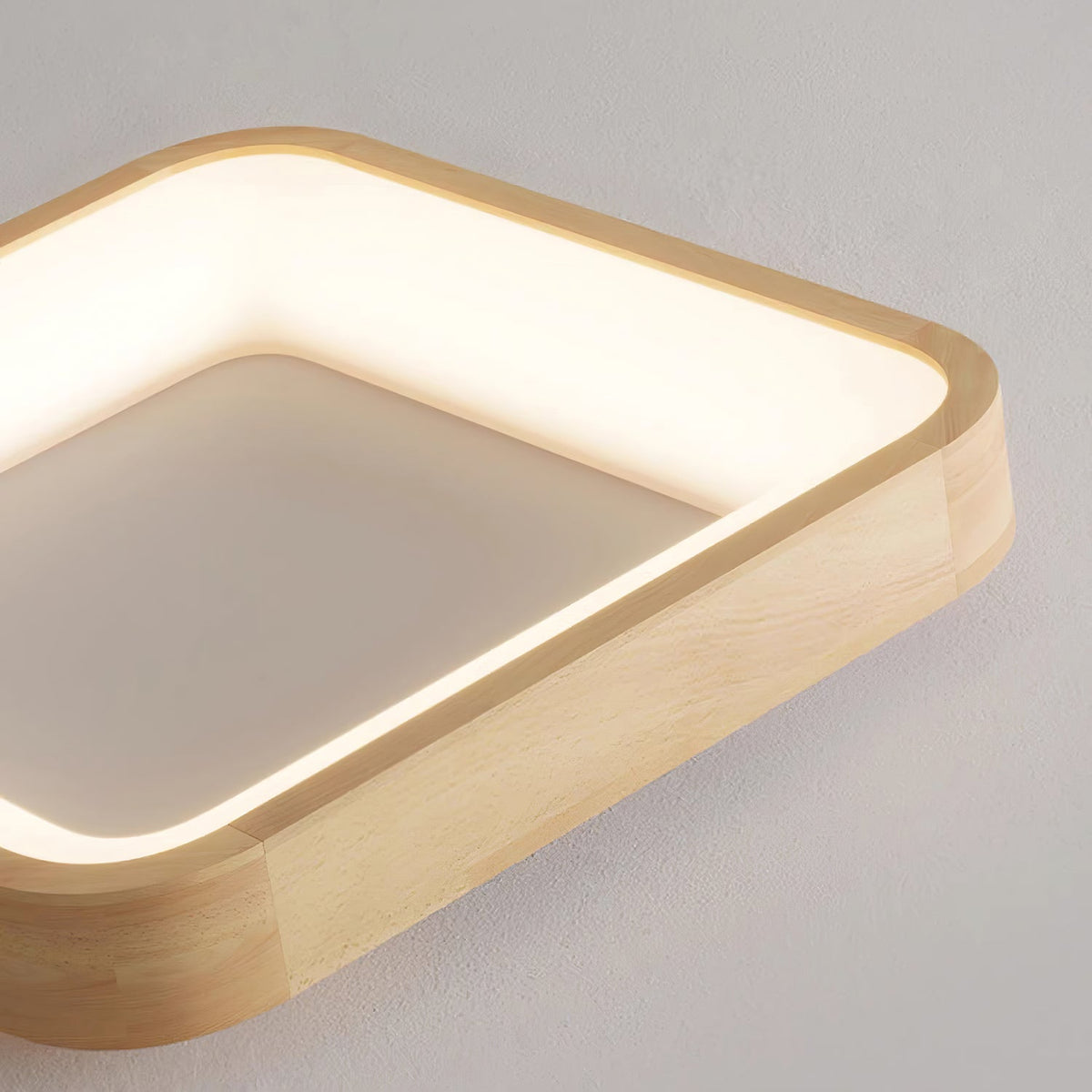 Uphae zeitgenössische minimalistische quadratische Holz-Deckenleuchte