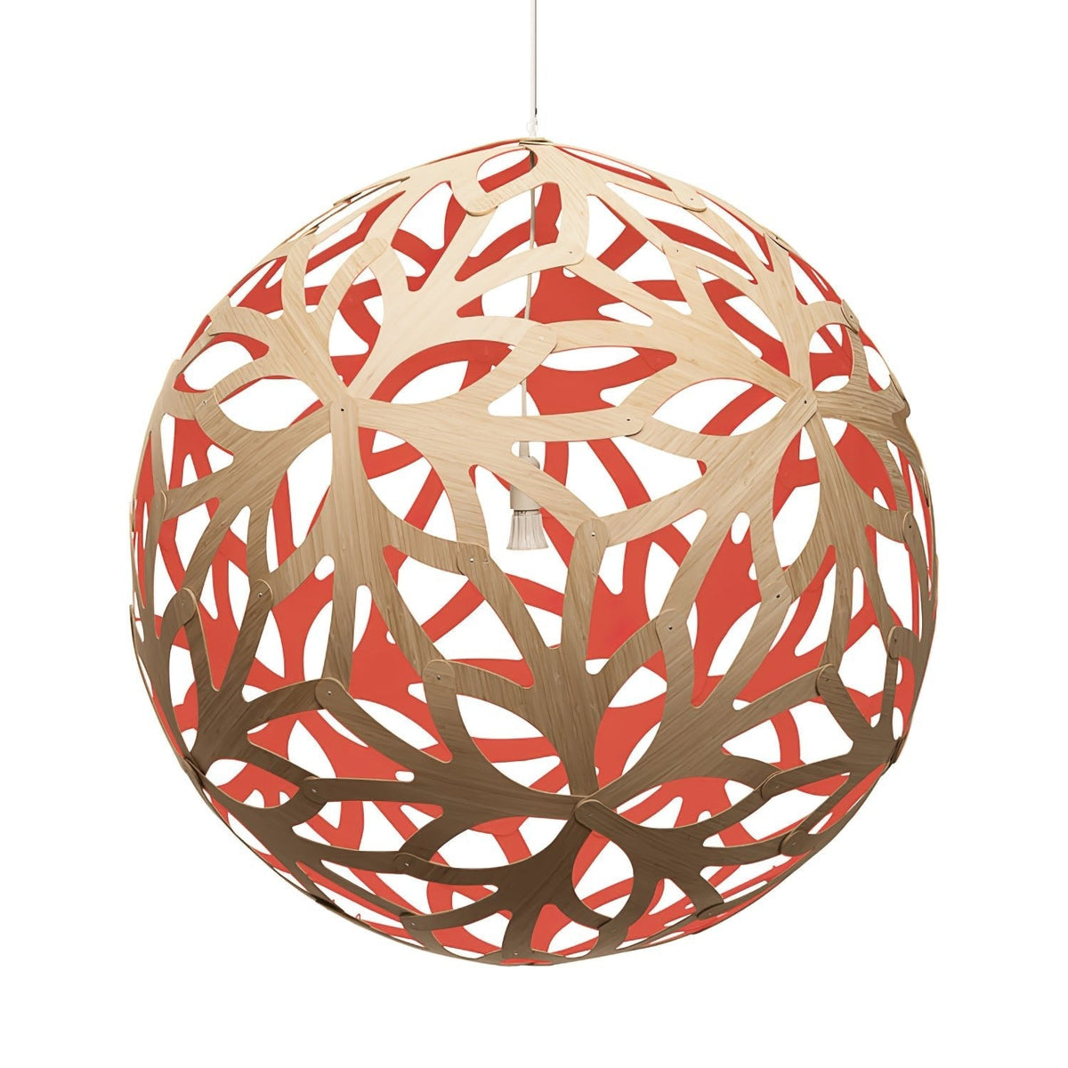 Rininia Pendelleuchte Geometrisch aus Holzgewebe