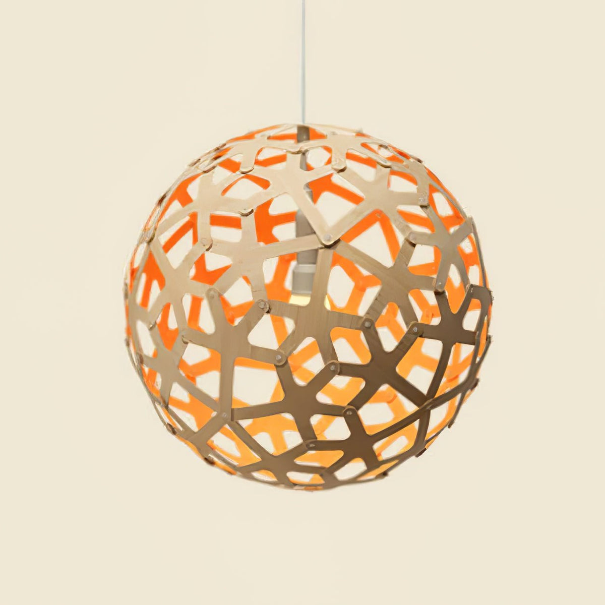 Rininia Pendelleuchte Geometrisch aus Holzgewebe