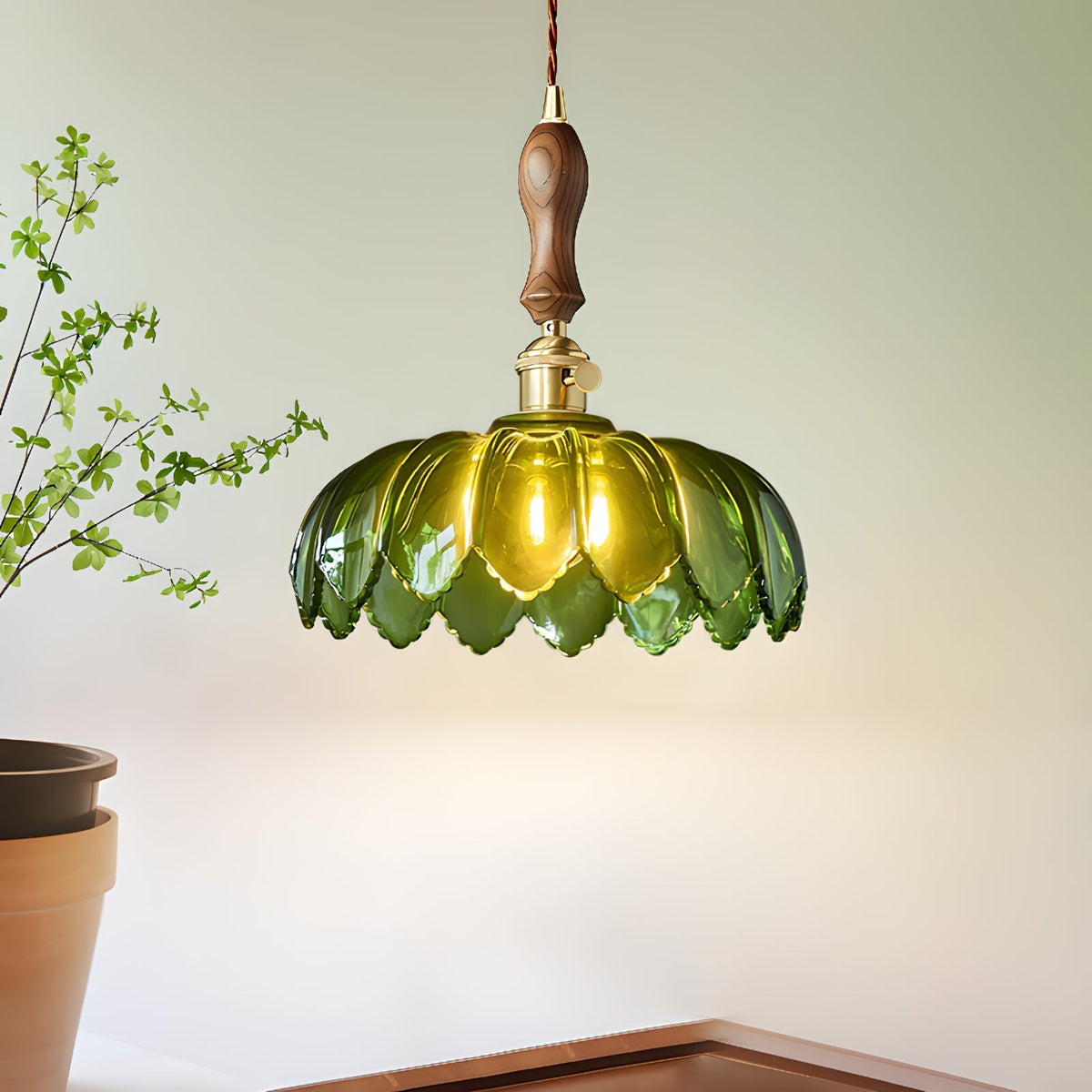 Fioracn Pendelleuchte aus Holz im luxuriösen Design