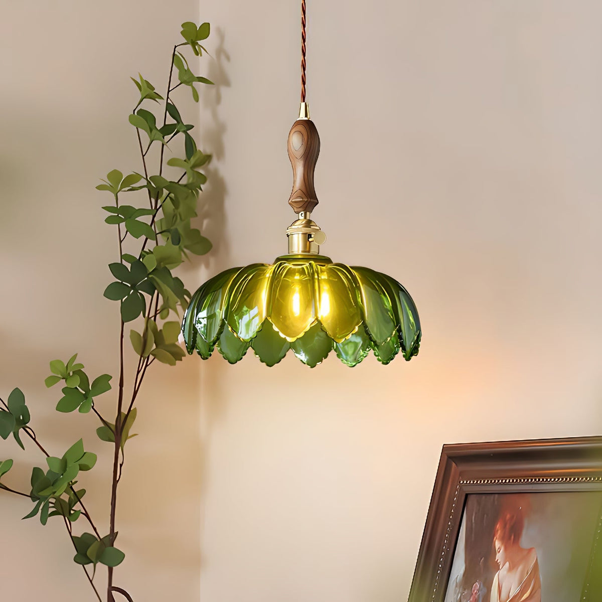 Fioracn Pendelleuchte aus Holz im luxuriösen Design