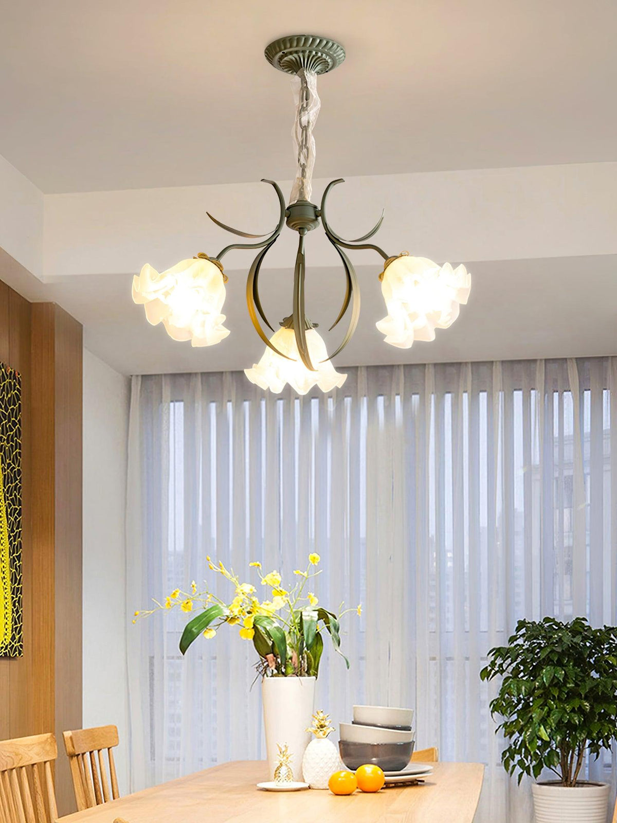 Evren Kronleuchter Blume mit Blütenblättern und Blättern