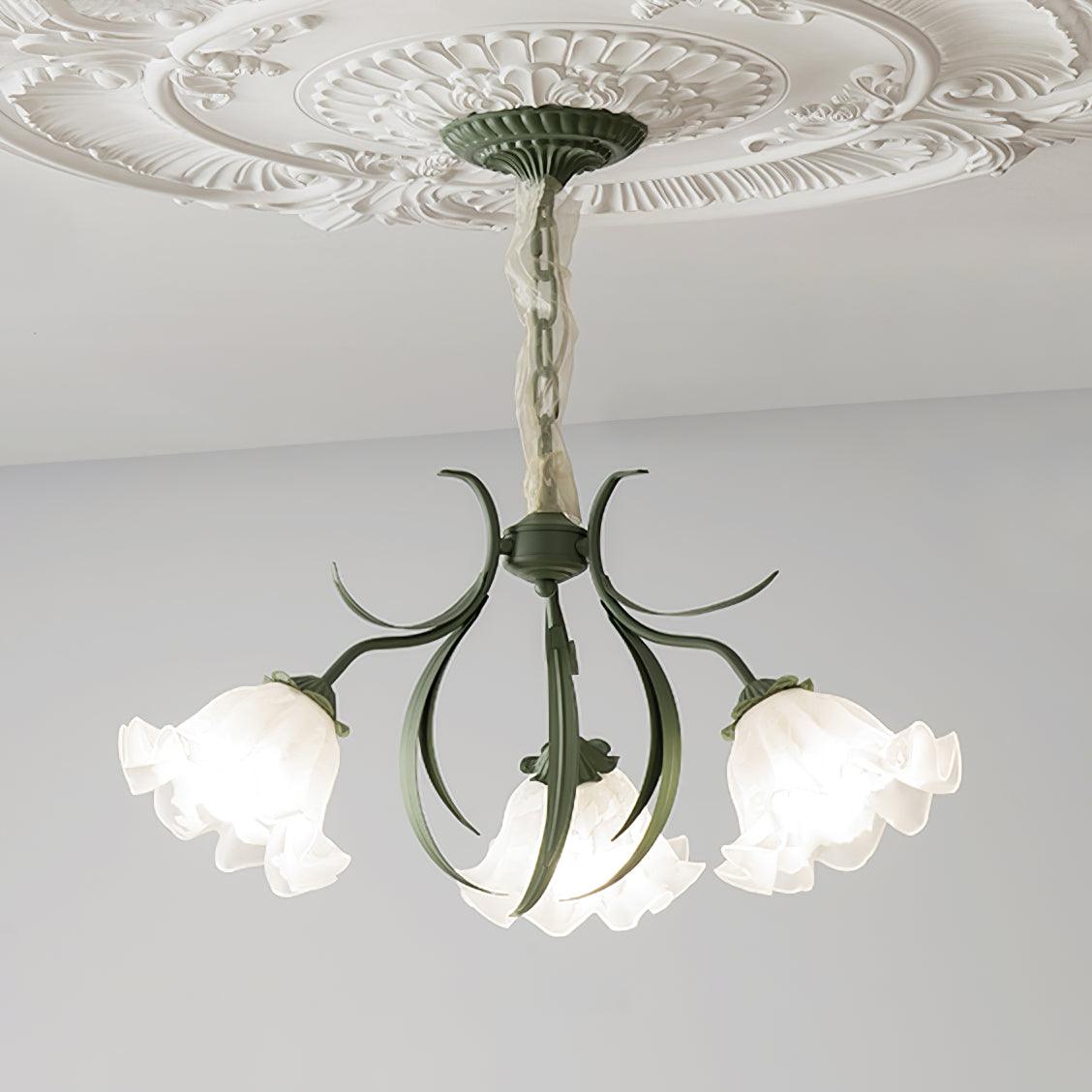Evren Kronleuchter Blume mit Blütenblättern und Blättern