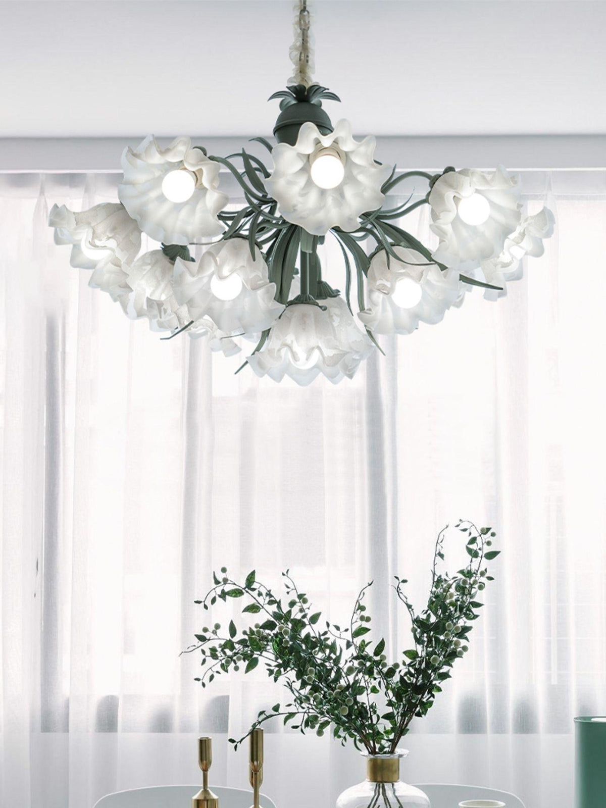 Evren Kronleuchter Blume mit Blütenblättern und Blättern