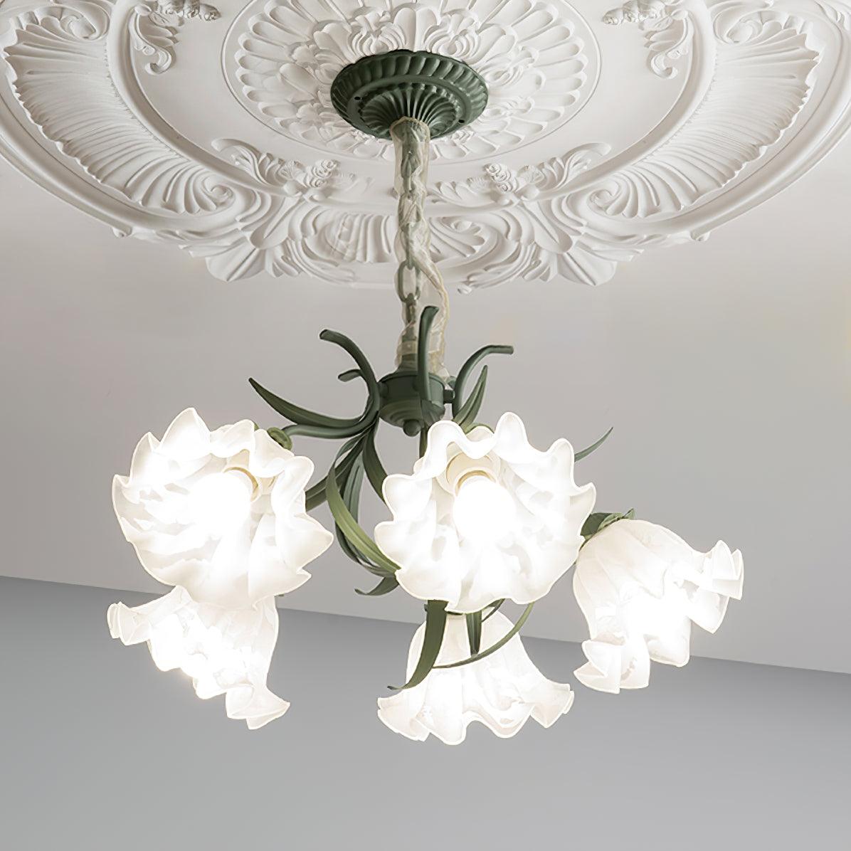 Evren Kronleuchter Blume mit Blütenblättern und Blättern