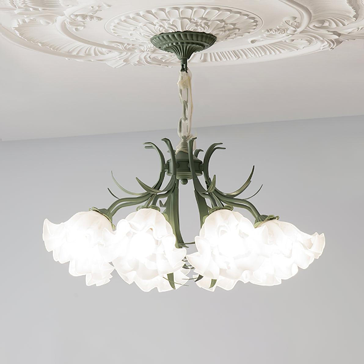 Evren Kronleuchter Blume mit Blütenblättern und Blättern