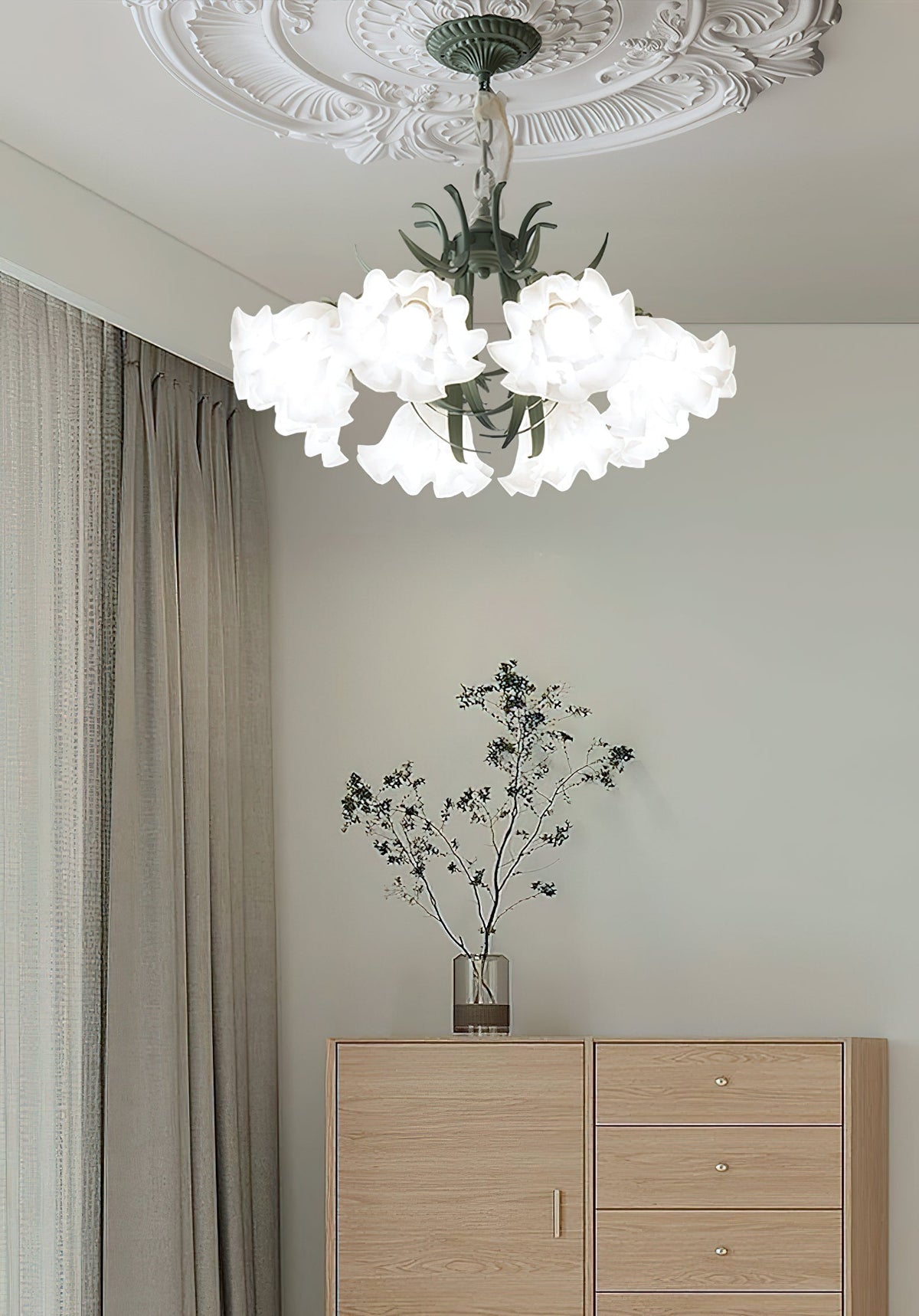 Evren Kronleuchter Blume mit Blütenblättern und Blättern