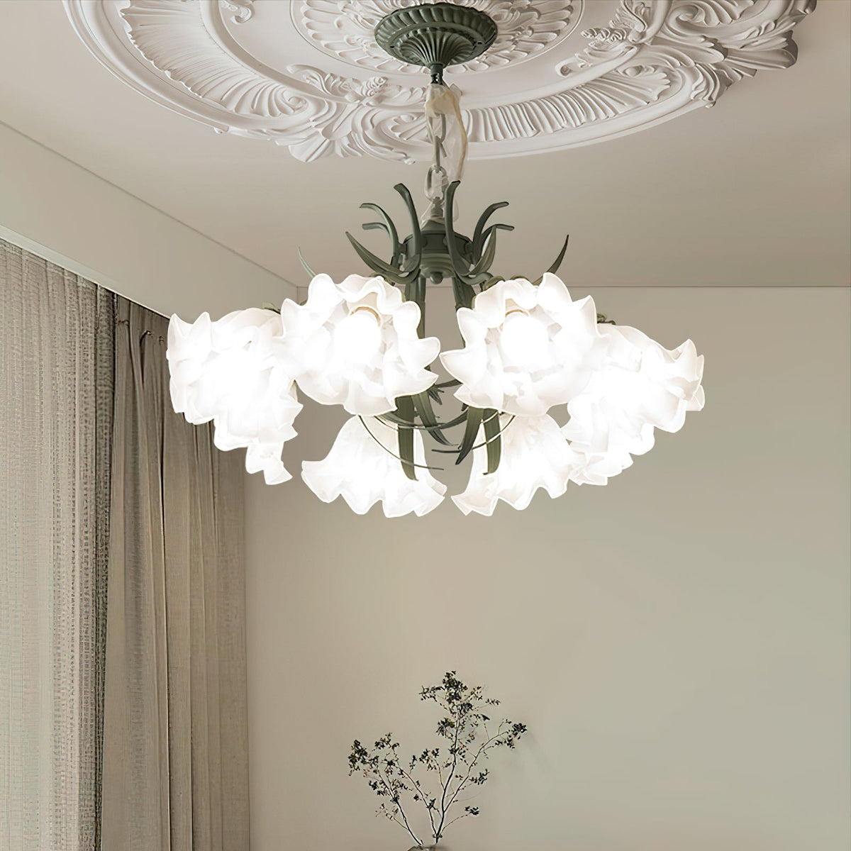 Evren Kronleuchter Blume mit Blütenblättern und Blättern