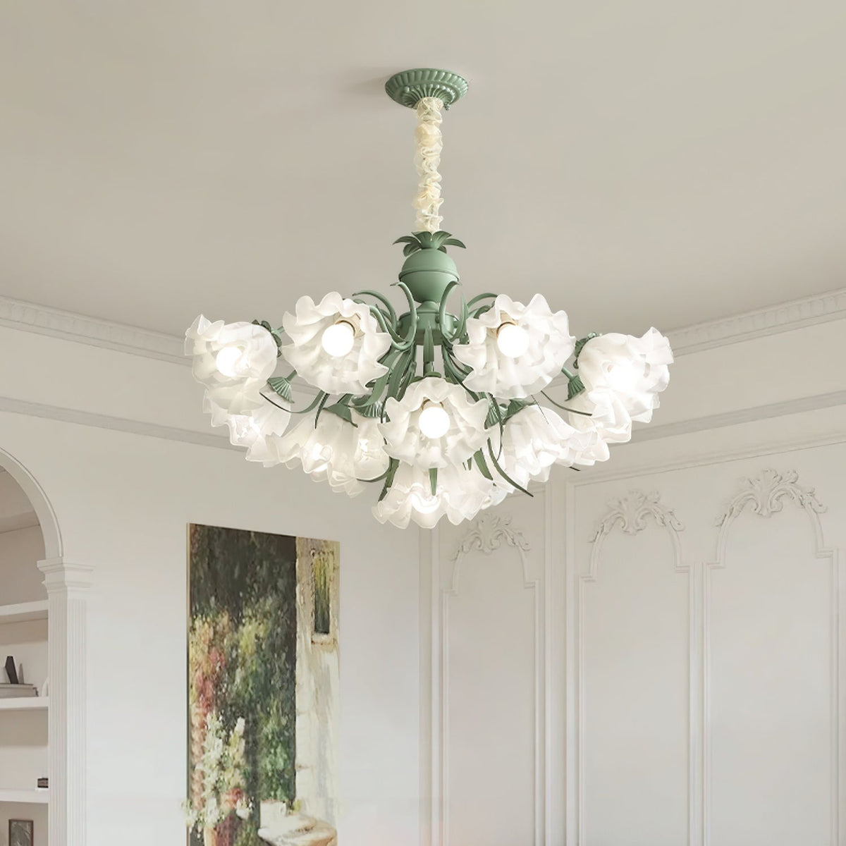 Evren Kronleuchter Blume mit Blütenblättern und Blättern