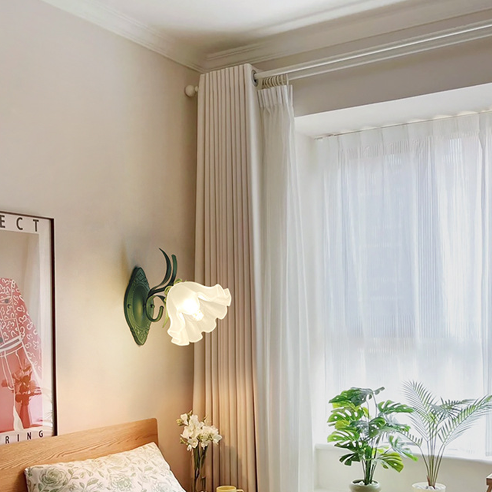 Arisha Blume Metall Glas Wandleuchte Schlafzimmer Wohnzimmer
