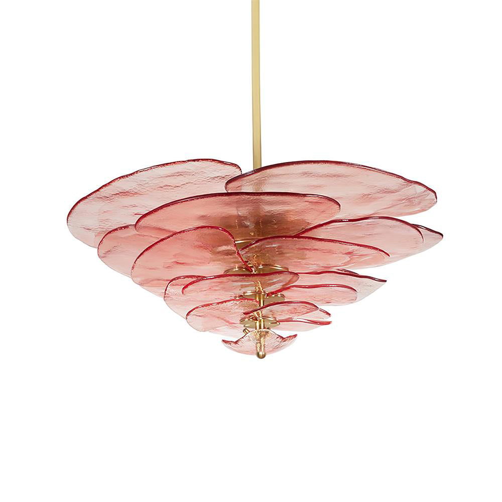 Lotus Moderner Kronleuchter aus Glas mit blättriger Schichtung