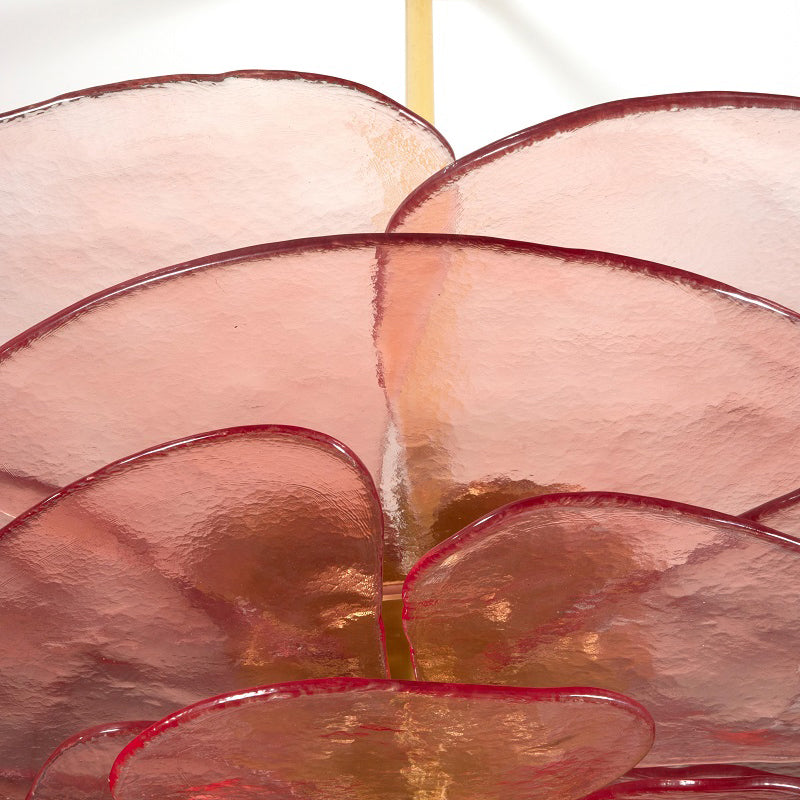 Lotus Moderner Kronleuchter aus Glas mit blättriger Schichtung