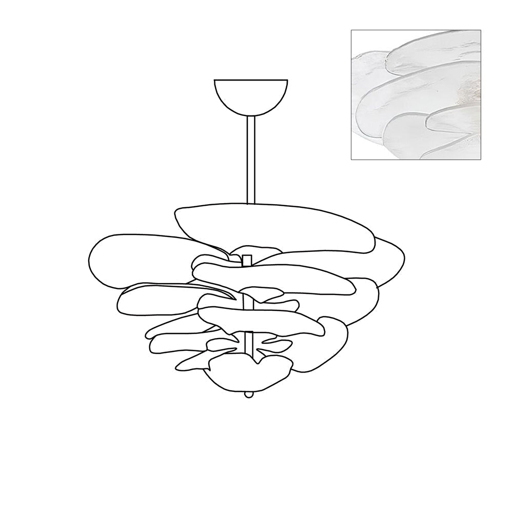 Crivs Kronleuchter Gold Murano-Glas-Blüten-Lagen Luxus