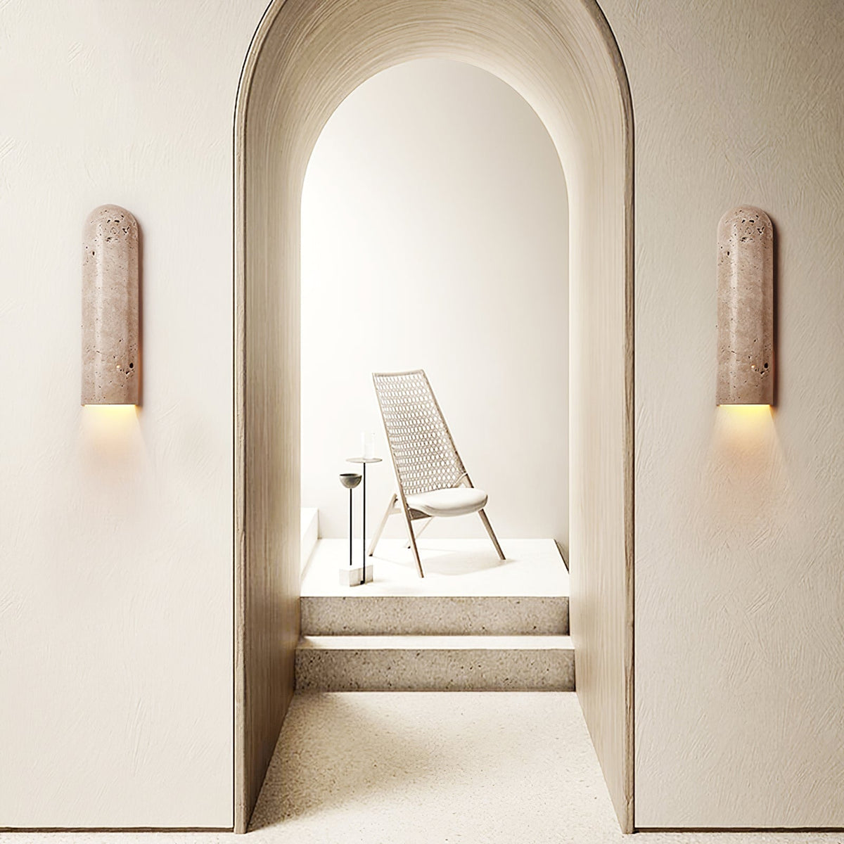Olvenan Travertine-Wandleuchte