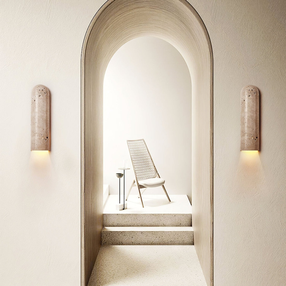 Olvenan Travertine-Wandleuchte