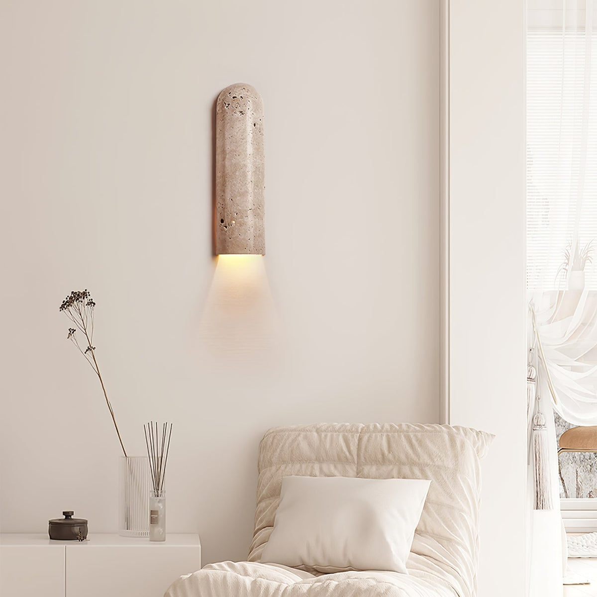 Olvenan Travertine-Wandleuchte