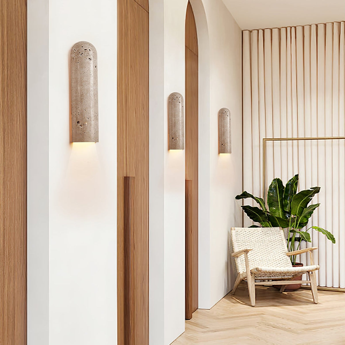Olvenan Travertine-Wandleuchte