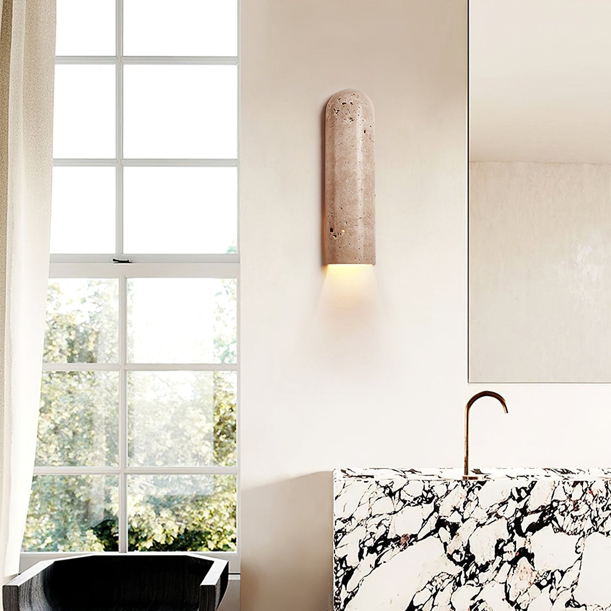 Olvenan Travertine-Wandleuchte