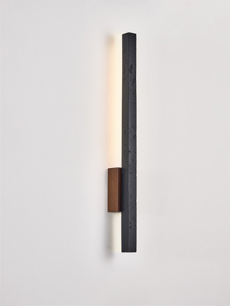 Juna Slim Schwarzer Travertin Linear Wandleuchte