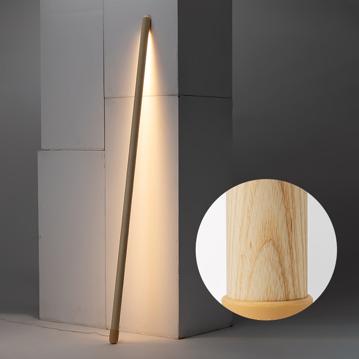 Echo lineare Stehleuchte aus Holz in Holz