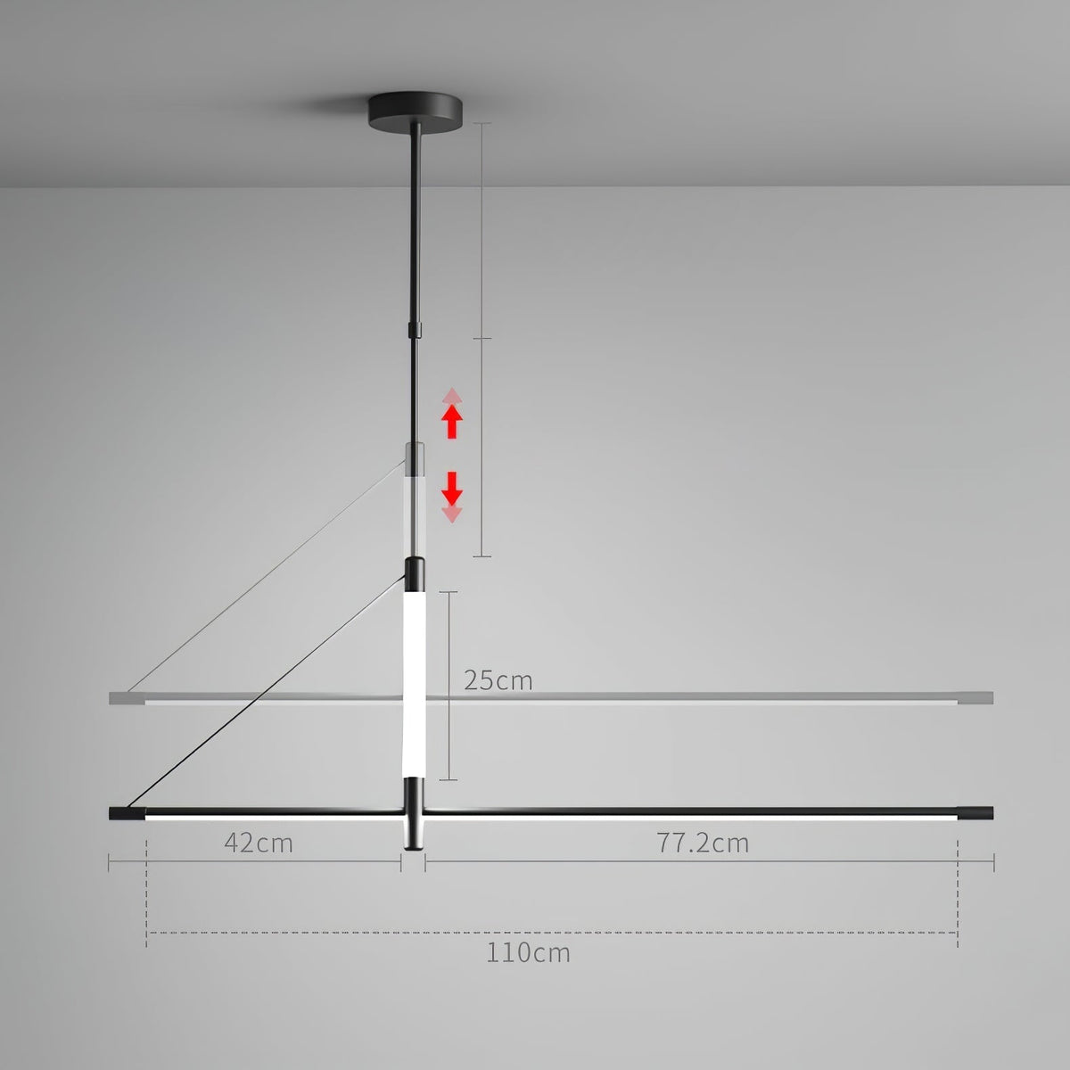 Araeyra zeitgenössische minimalistische lineare Pendelleuchte Axis