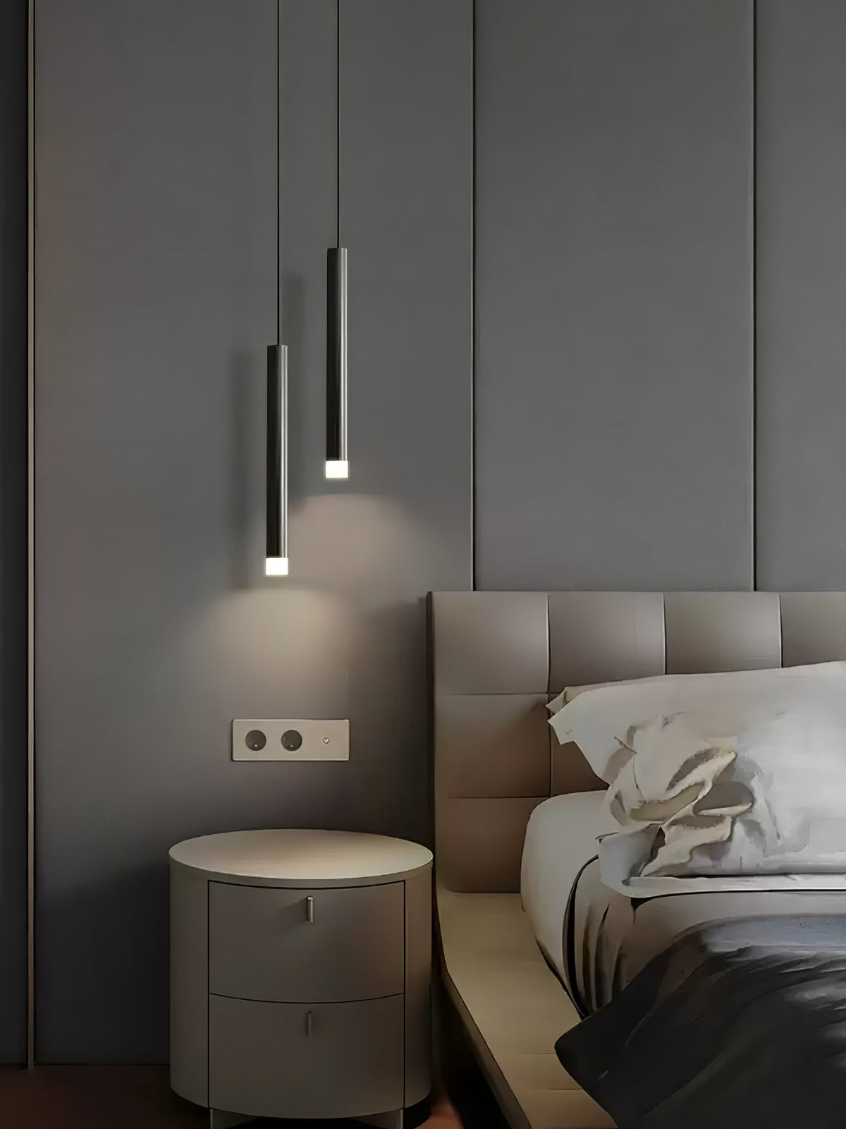 Cetheel zeitgenössische minimalistische Pendelleuchte aus Messing und Kunststoff