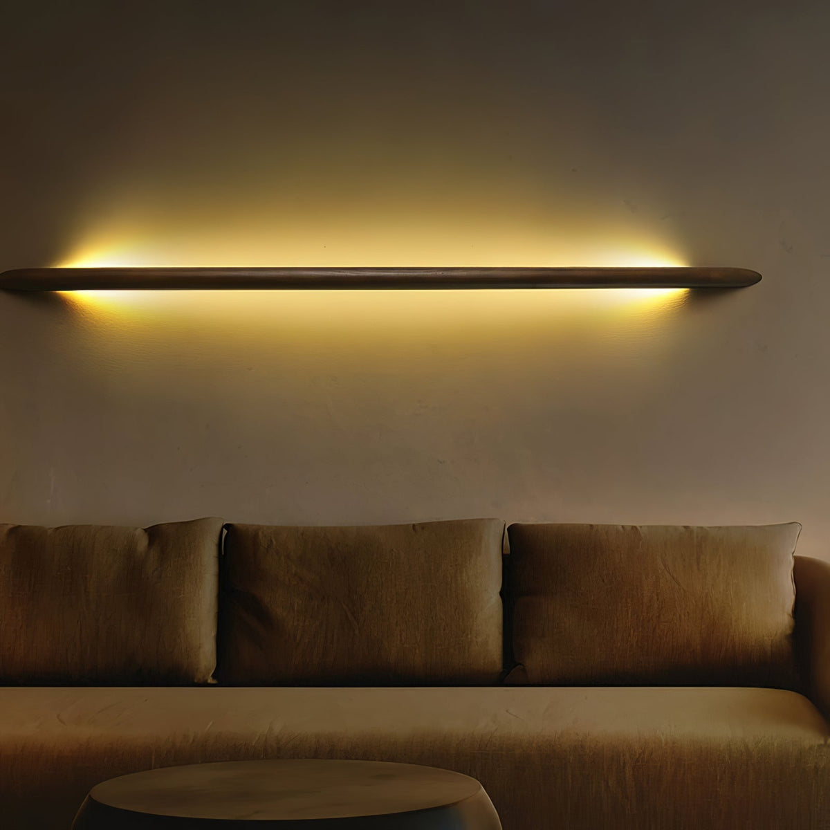 Evvinos zeitgenössische minimalistische lineare Holz-Wandleuchte