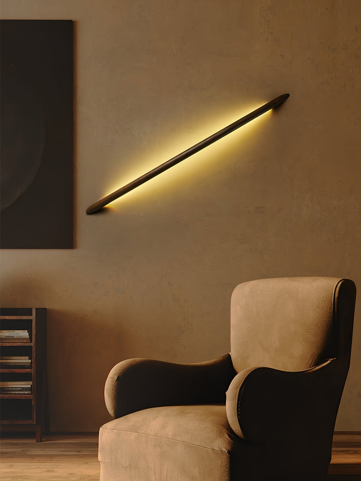 Evvinos zeitgenössische minimalistische lineare Holz-Wandleuchte