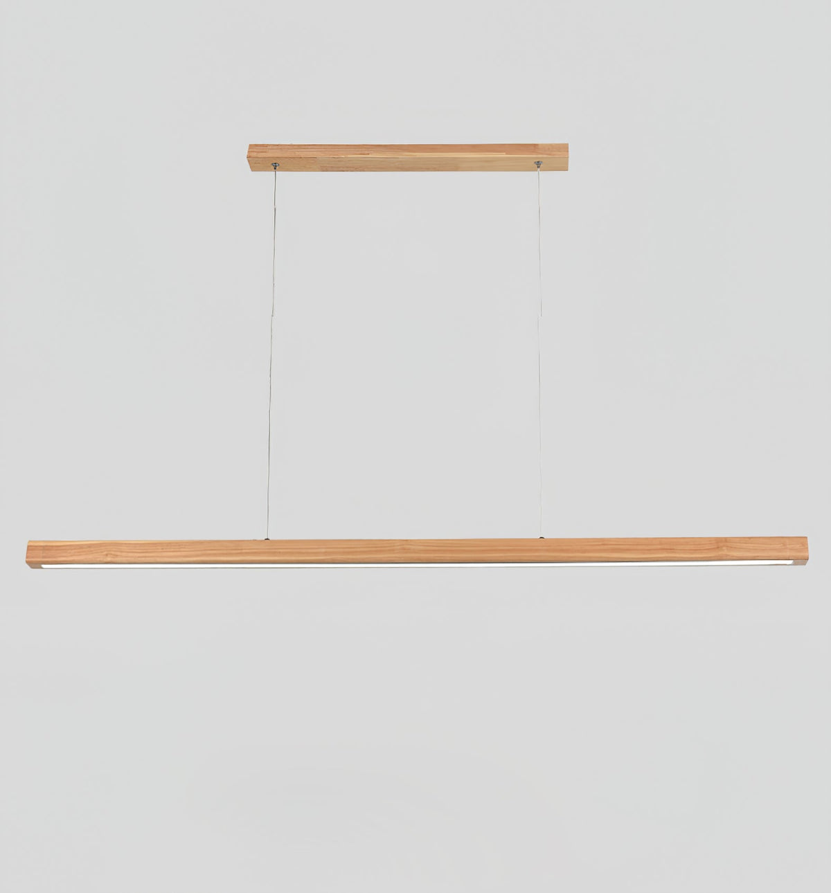 Rinalina lineare minimalistische Pendelleuchte aus Holz in Holz