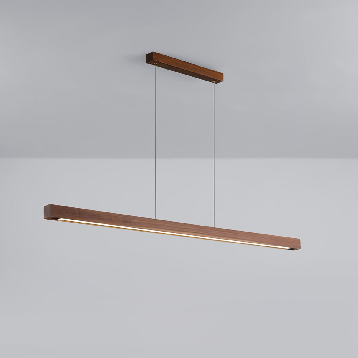 Rinalina lineare minimalistische Pendelleuchte aus Holz in Holz