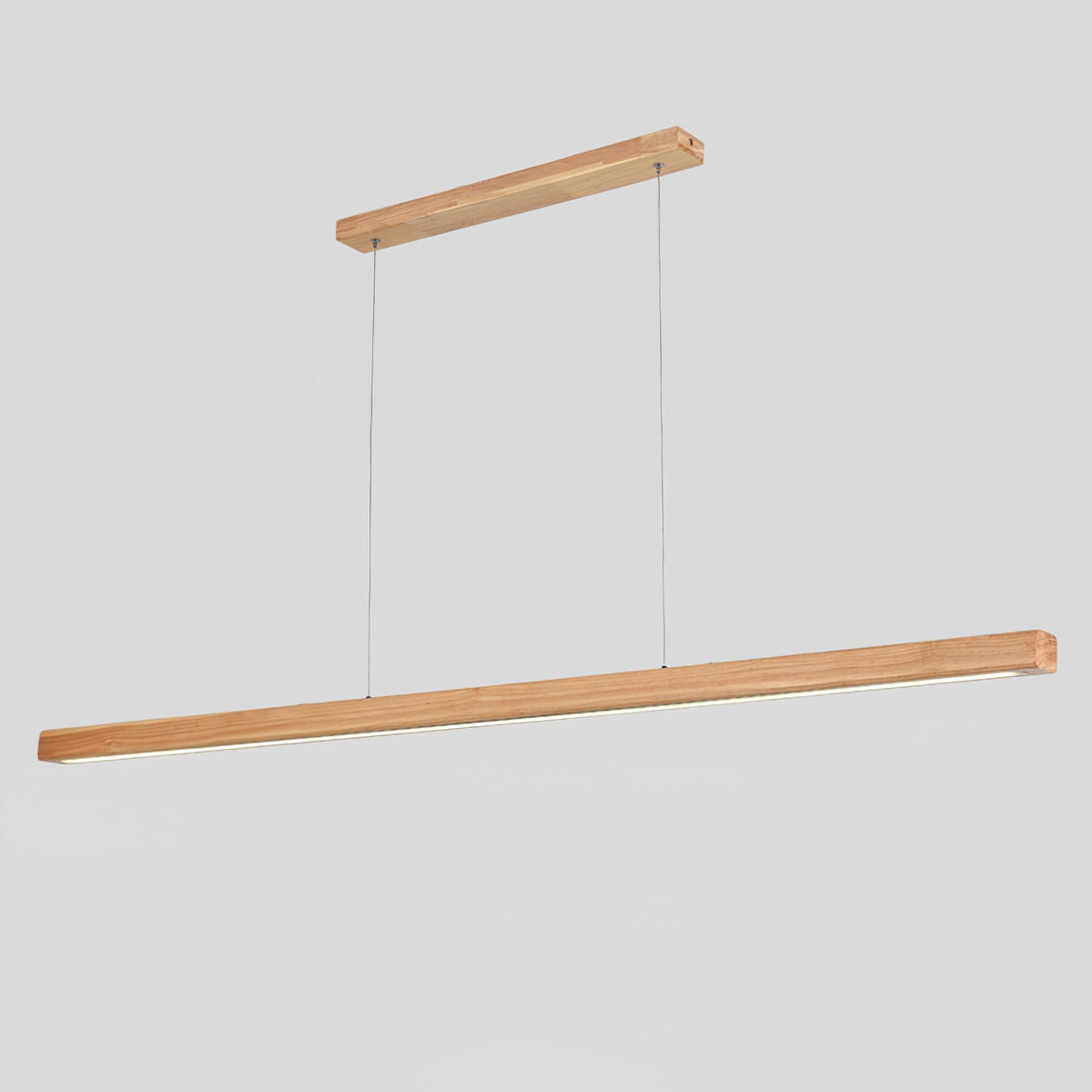 Rinalina lineare minimalistische Pendelleuchte aus Holz in Holz