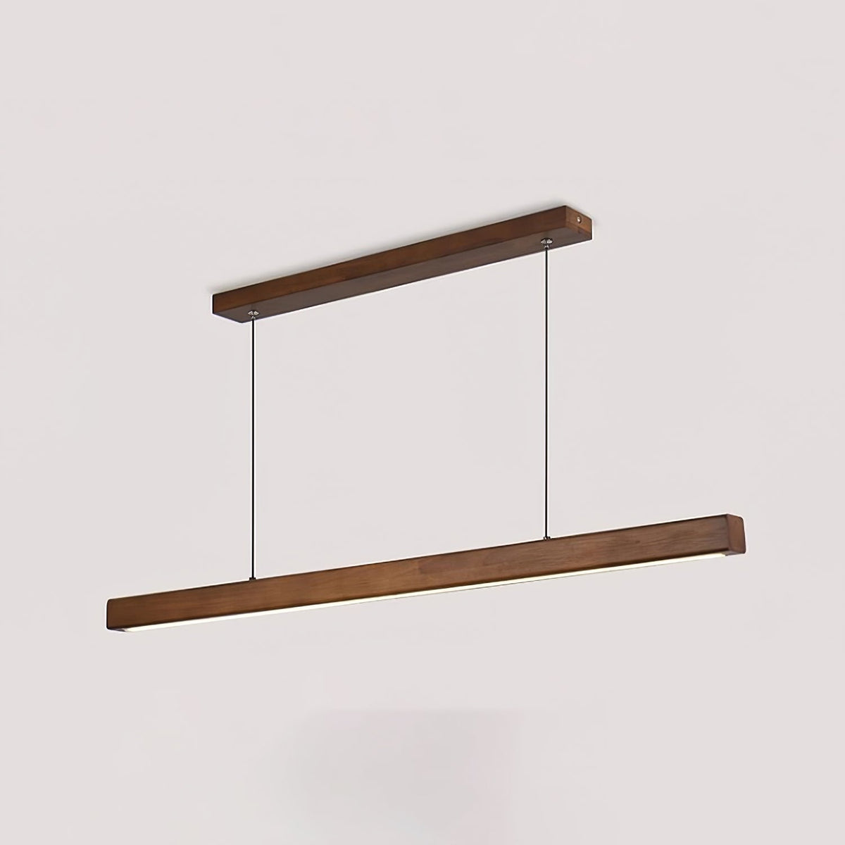 Rinalina lineare minimalistische Pendelleuchte aus Holz in Holz