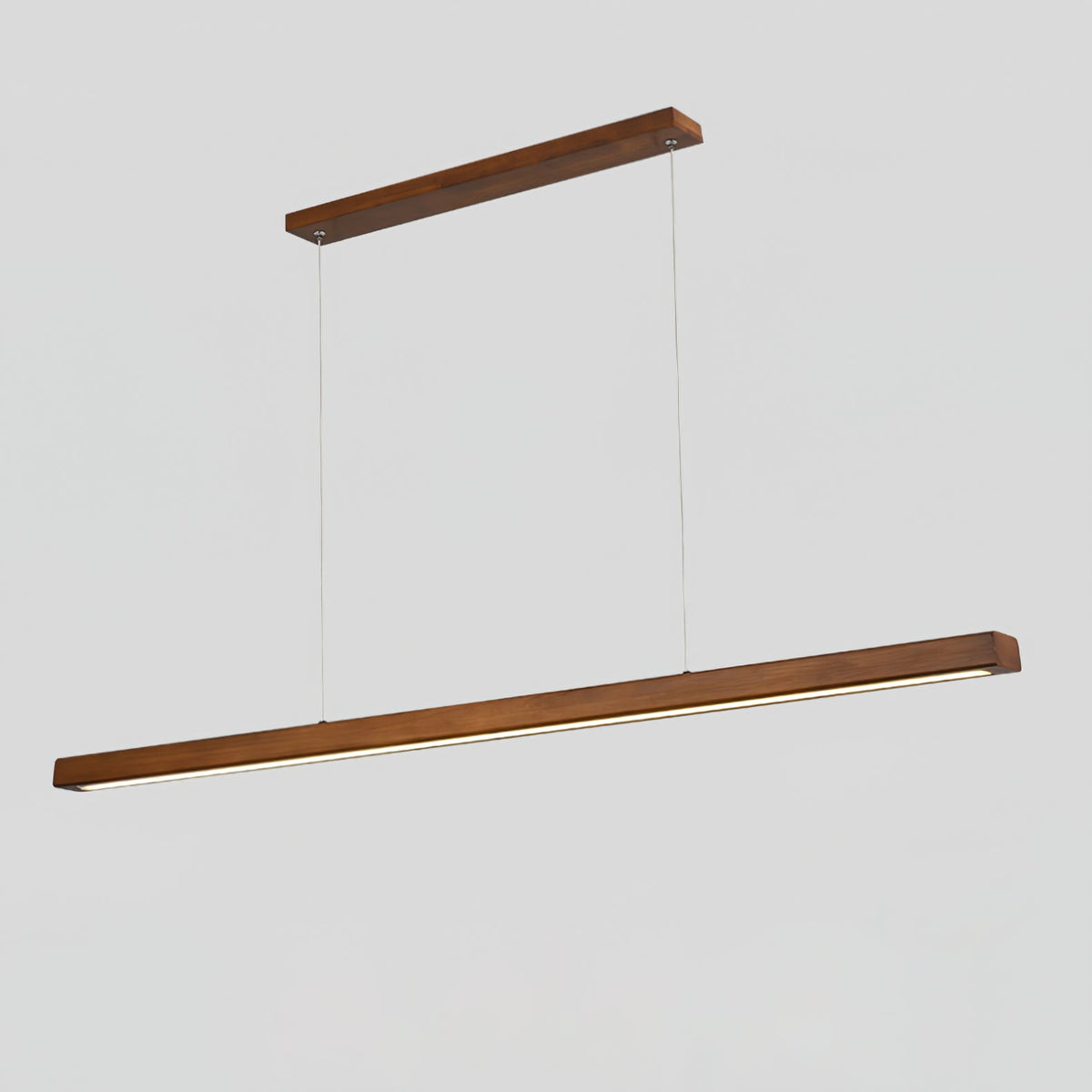 Rinalina lineare minimalistische Pendelleuchte aus Holz in Holz