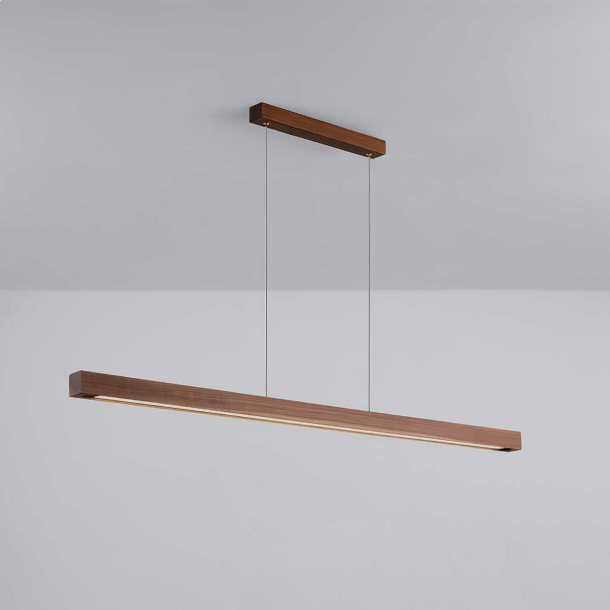 Rinalina lineare minimalistische Pendelleuchte aus Holz in Holz