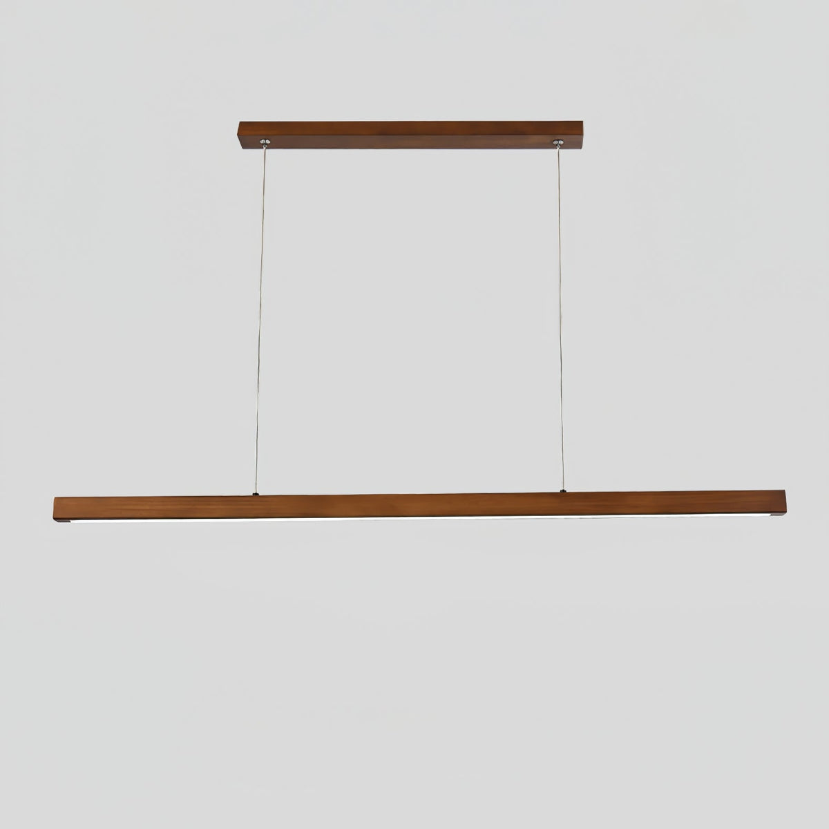 Rinalina lineare minimalistische Pendelleuchte aus Holz in Holz