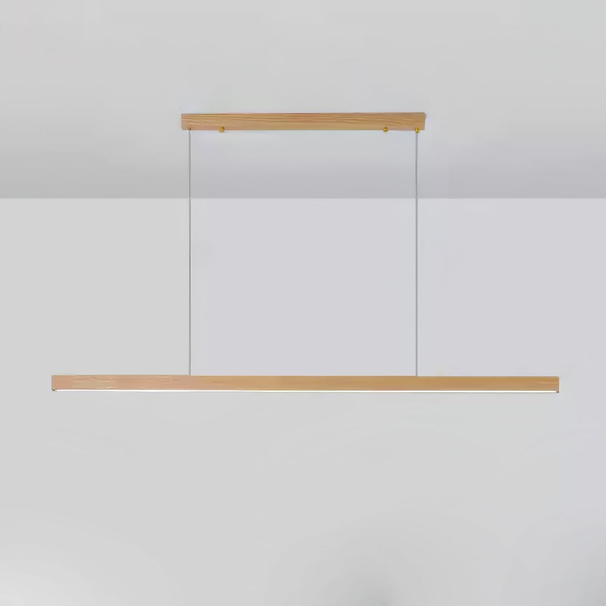 Rinalina lineare minimalistische Pendelleuchte aus Holz in Holz