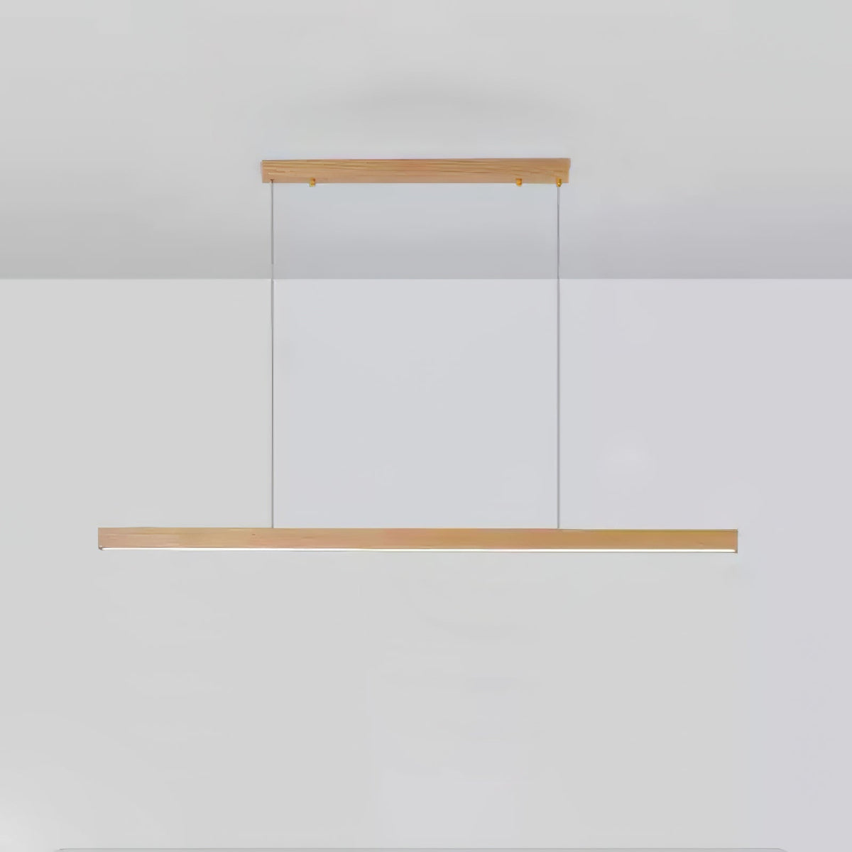 Rinalina lineare minimalistische Pendelleuchte aus Holz in Holz