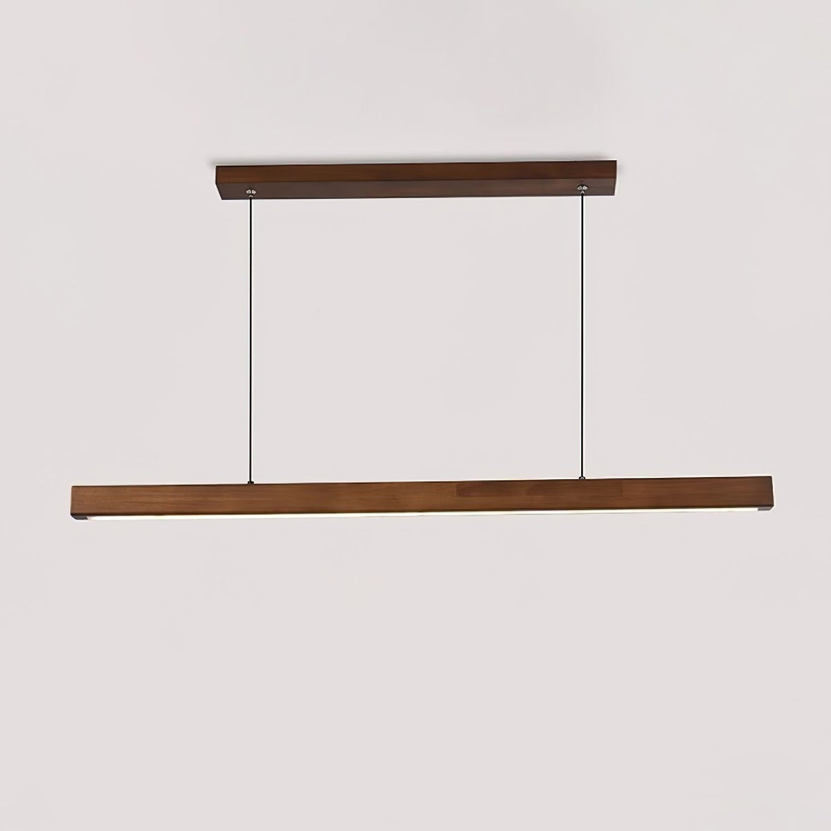 Rinalina lineare minimalistische Pendelleuchte aus Holz in Holz
