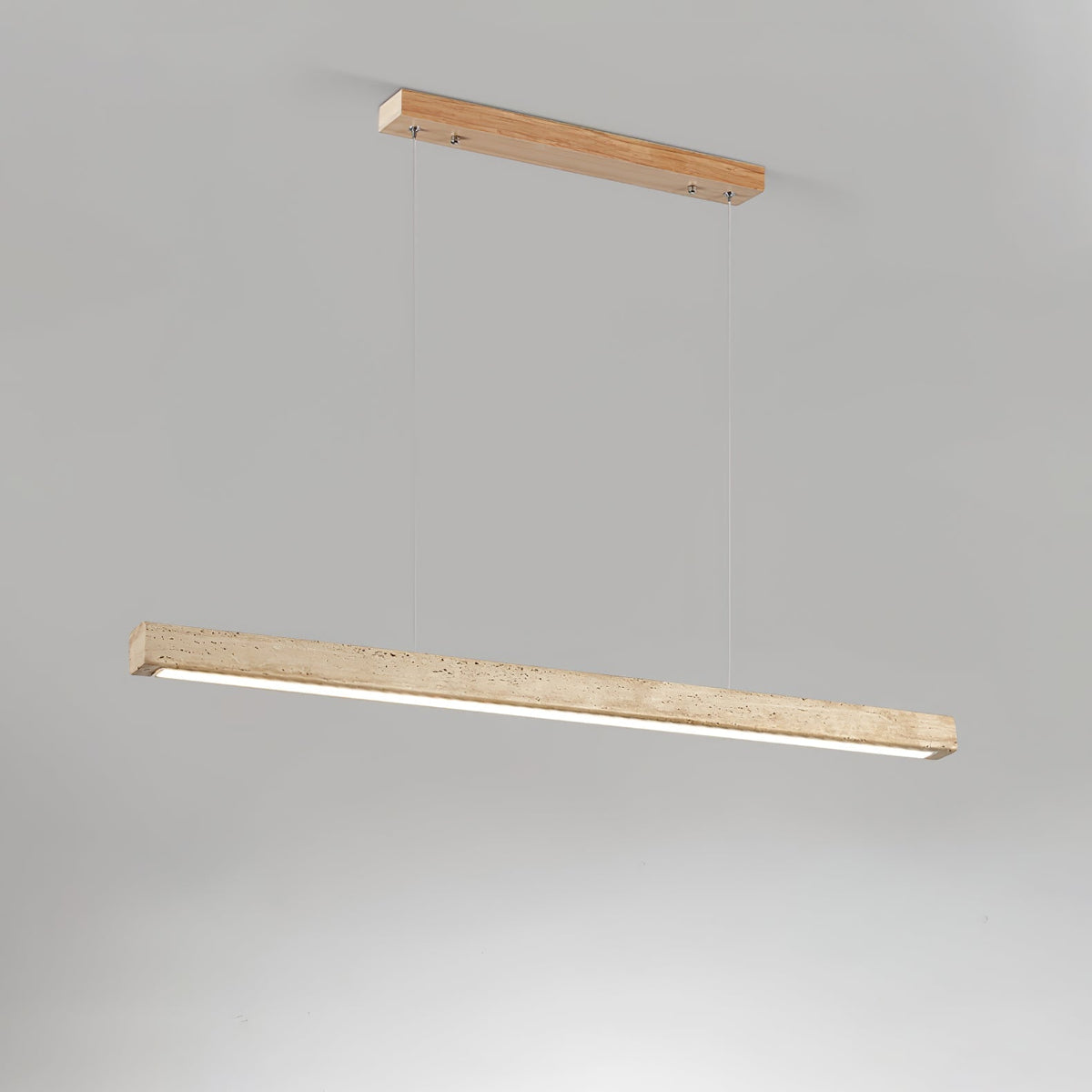 Lyven Minimalistische Travertin-Pendelleuchte linear