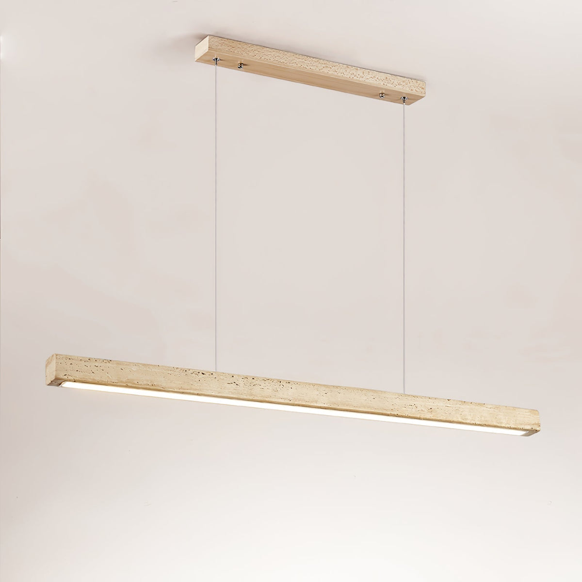 Lyven Minimalistische Travertin-Pendelleuchte linear