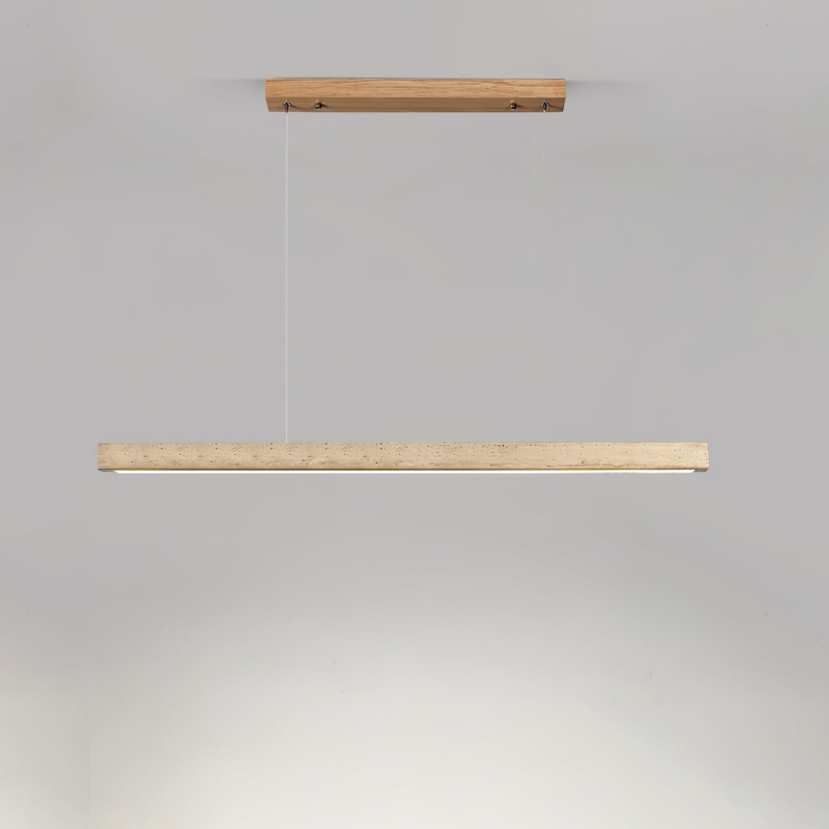 Lyven Minimalistische Travertin-Pendelleuchte linear
