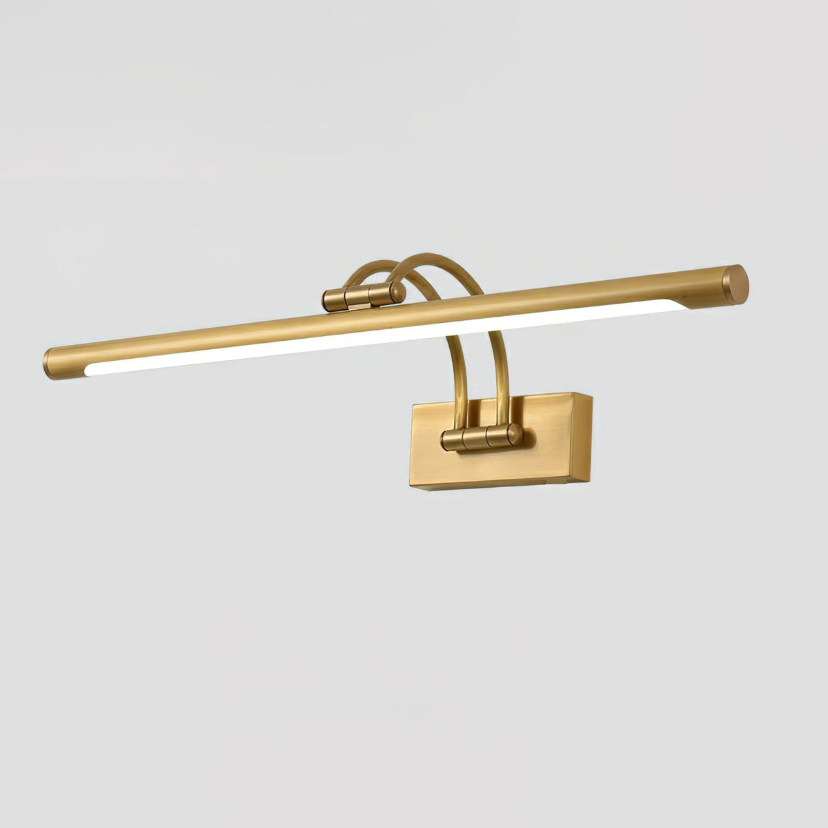 Solarielle Linear Wandleuchte aus Messing für das Waschtischbecken