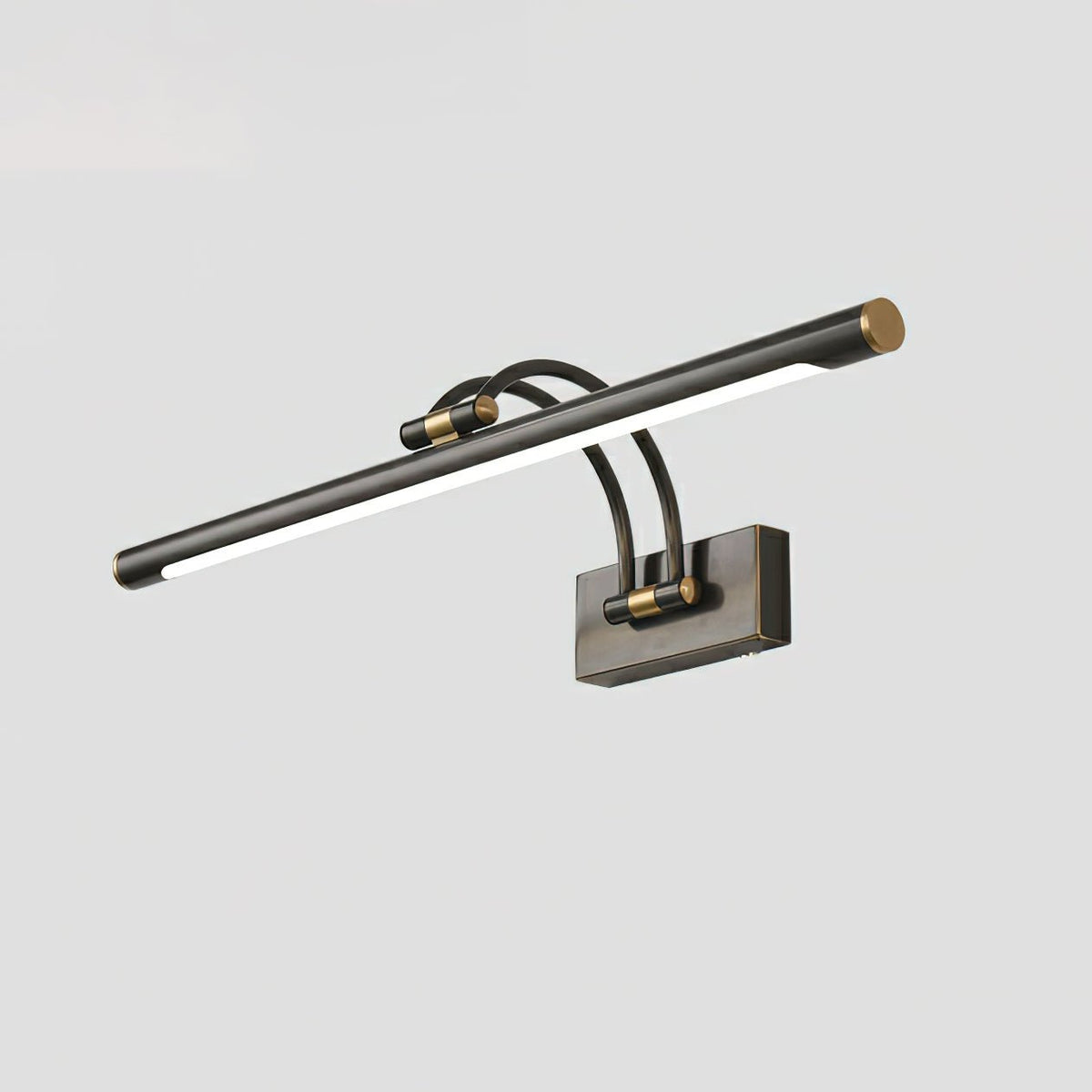 Solarielle Linear Wandleuchte aus Messing für das Waschtischbecken