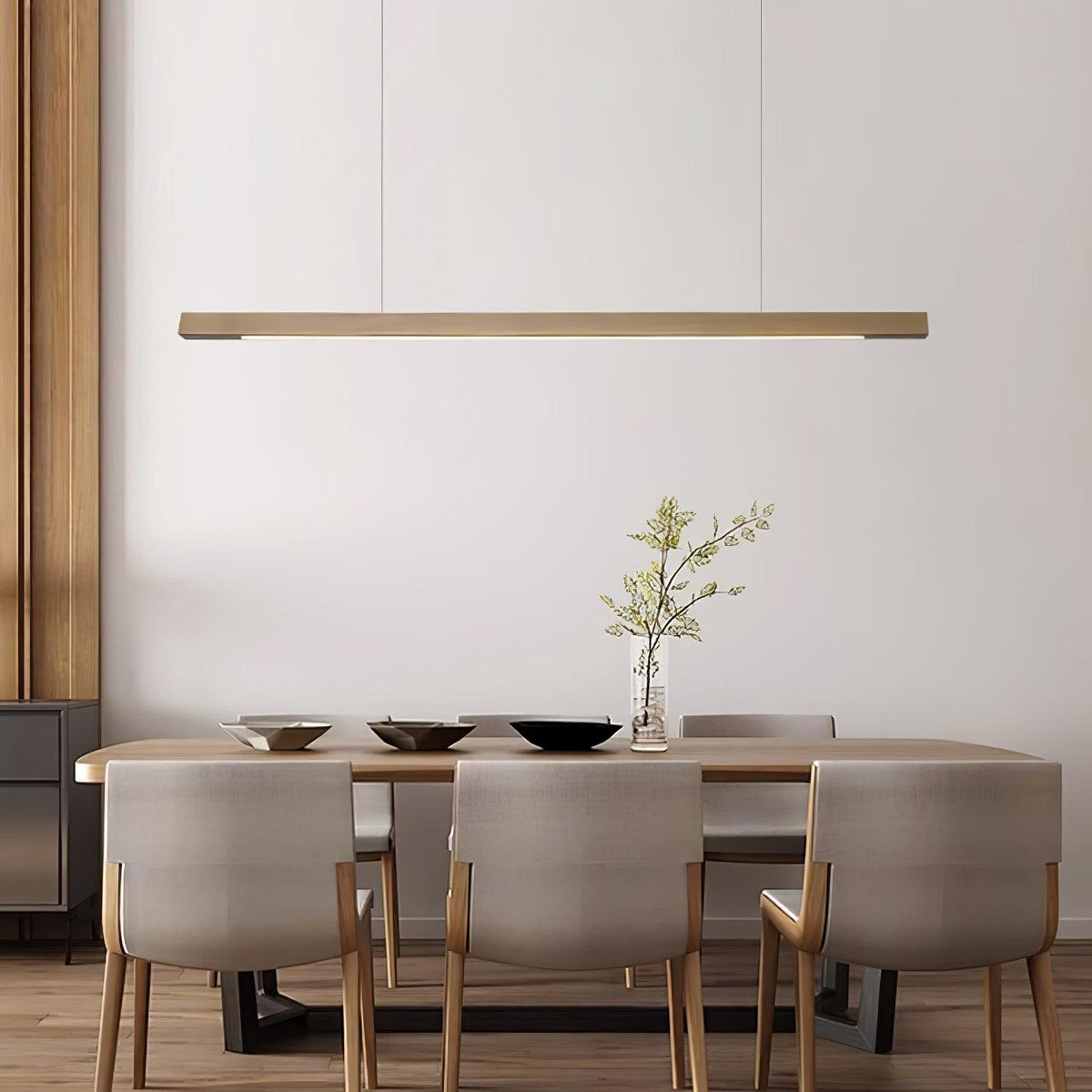 Aro lineare Pendelleuchte aus Holz