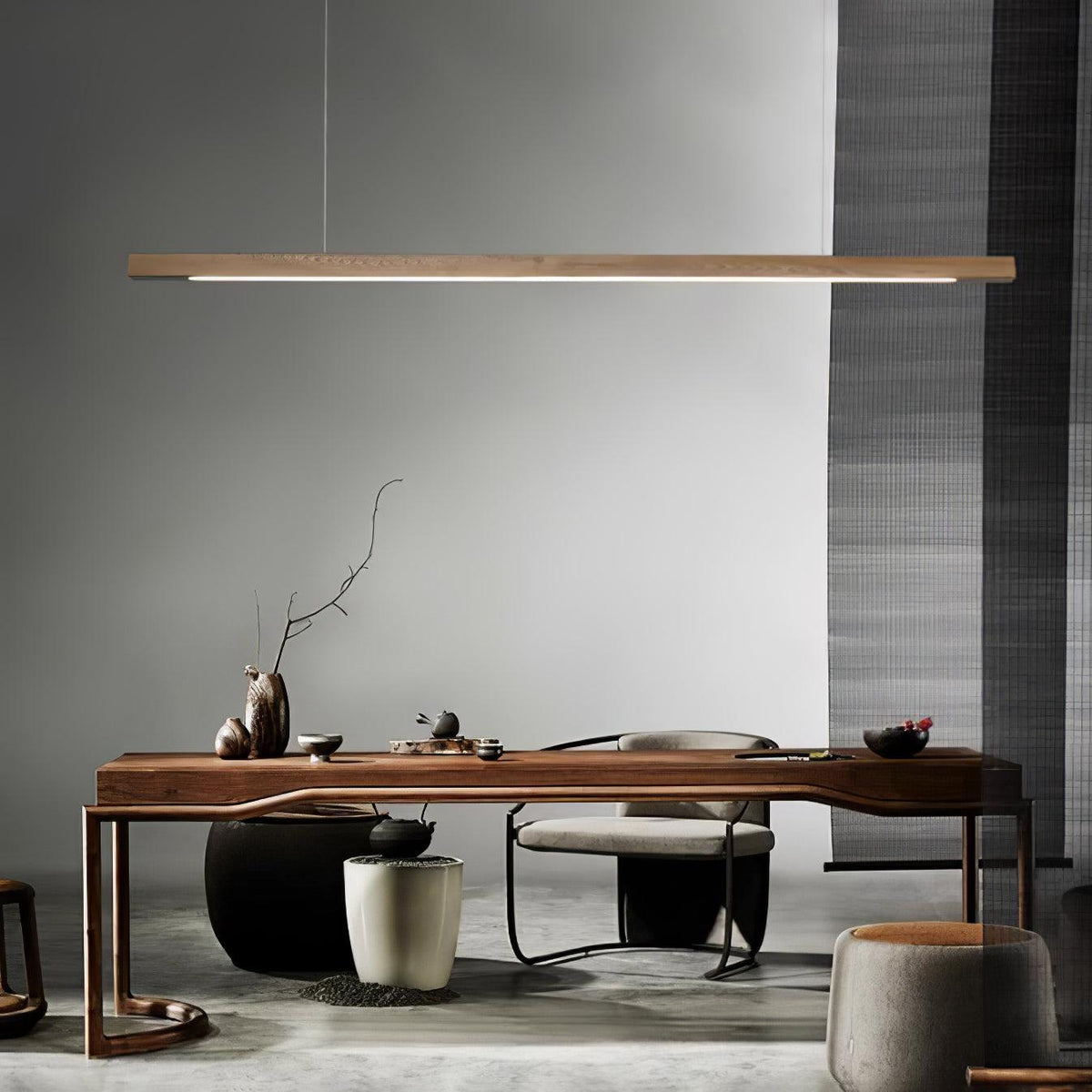 Aro lineare Pendelleuchte aus Holz