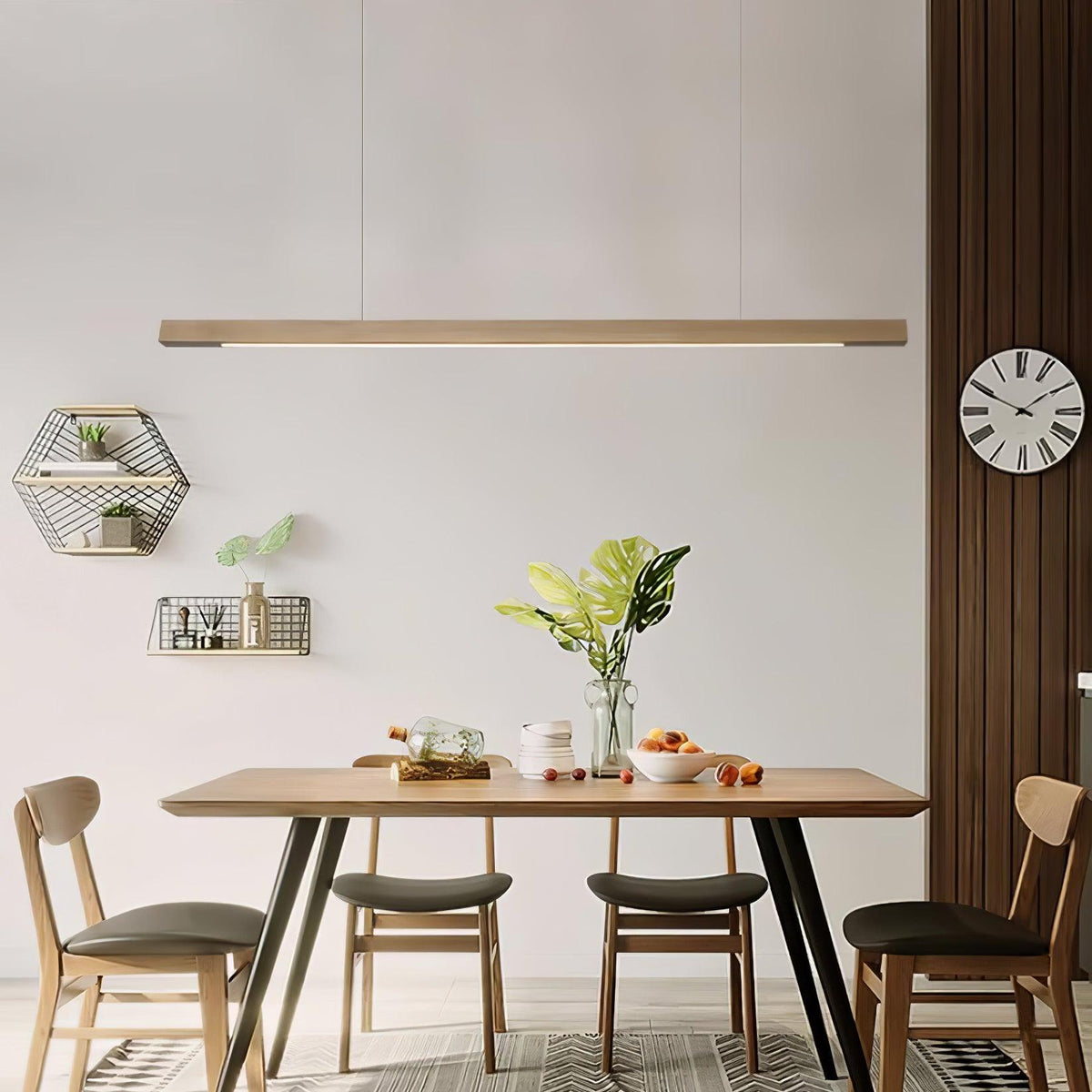 Aro lineare Pendelleuchte aus Holz