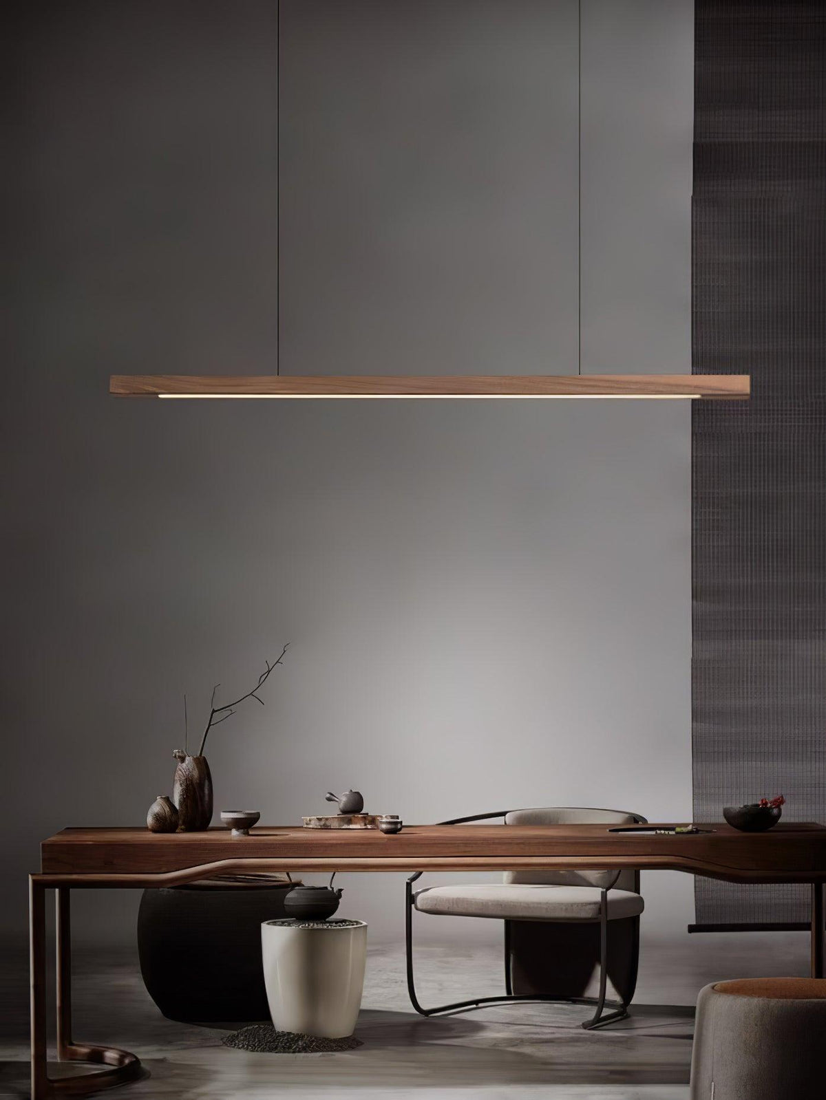 Aro lineare Pendelleuchte aus Holz