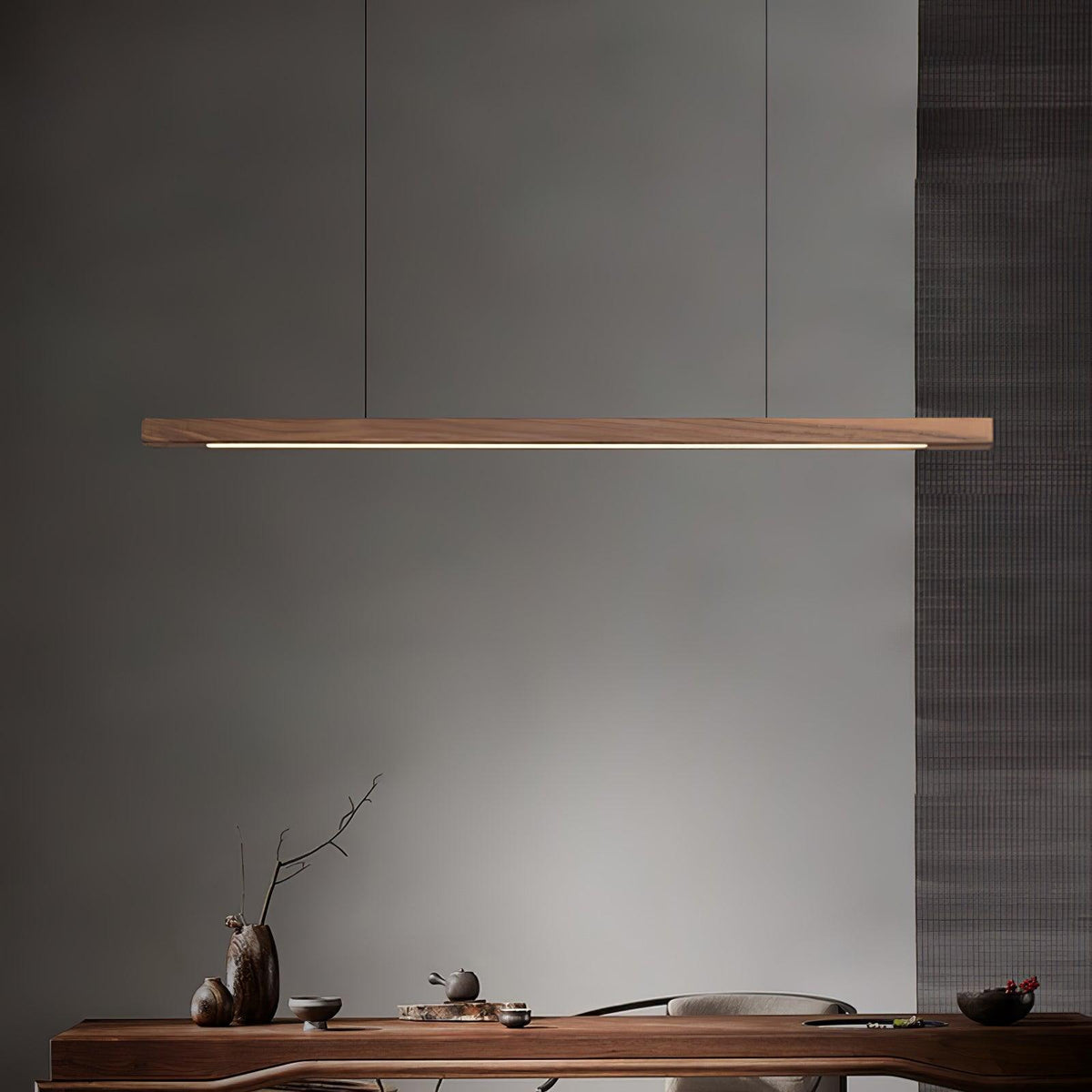 Aro lineare Pendelleuchte aus Holz