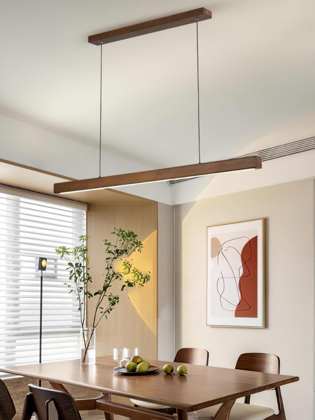 Aro lineare Pendelleuchte aus Holz